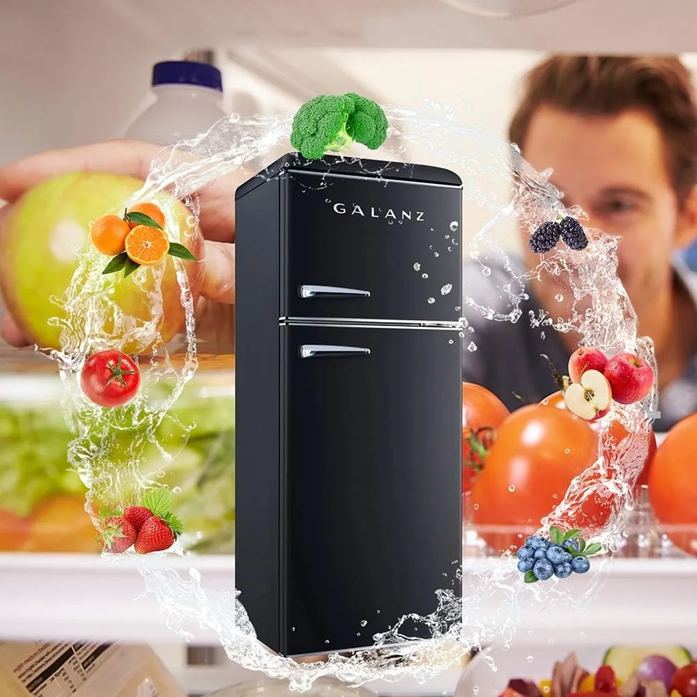 Retro Refrigerator with Top Freezer Frost Free, Dual Door Fridge, Adjustable Electrical Thermostat Control