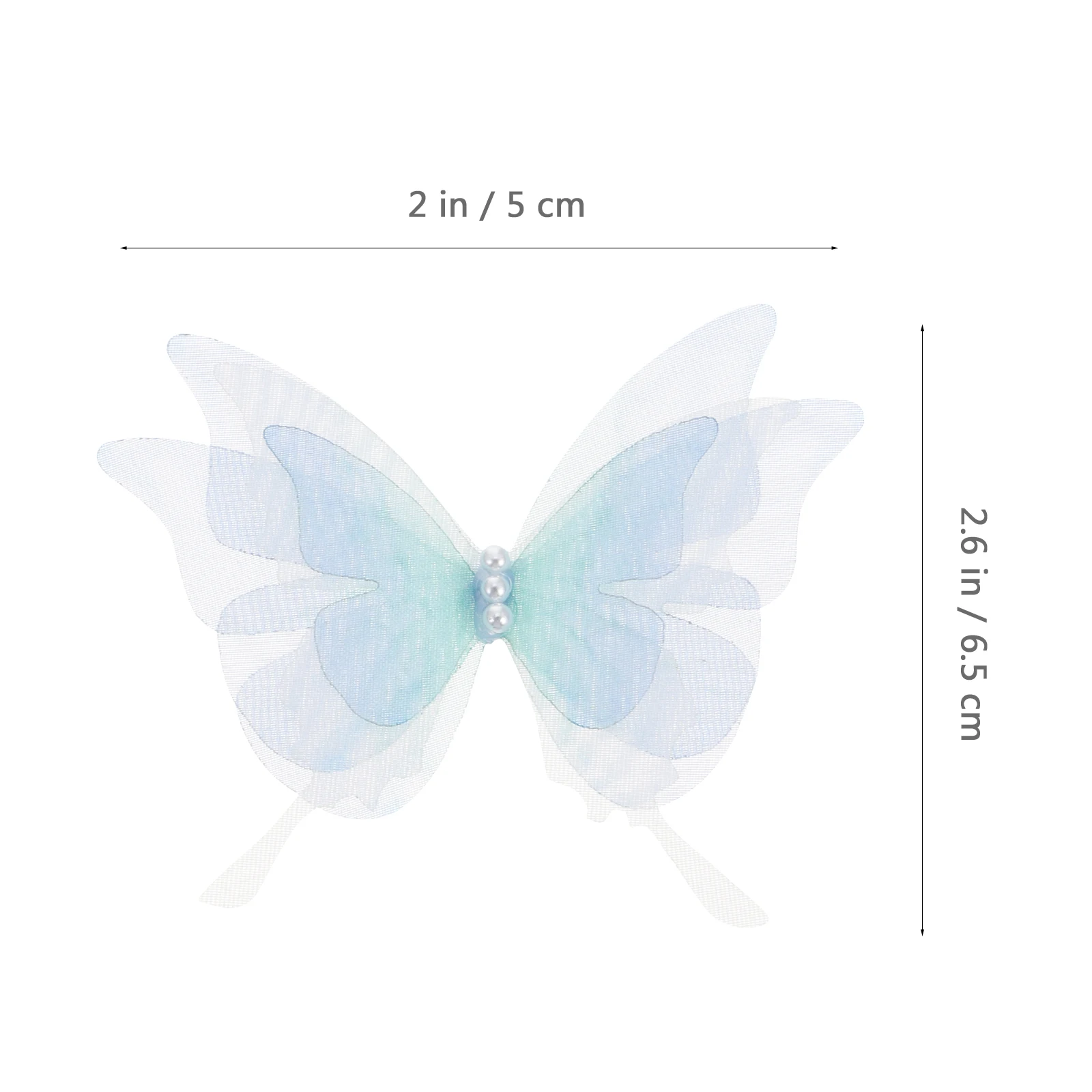 

10 Pcs Organdy Butterfly Patches DIY Hair Accessories Clothing Appliques Girls Headband Decorations Elastic Band Thin Material