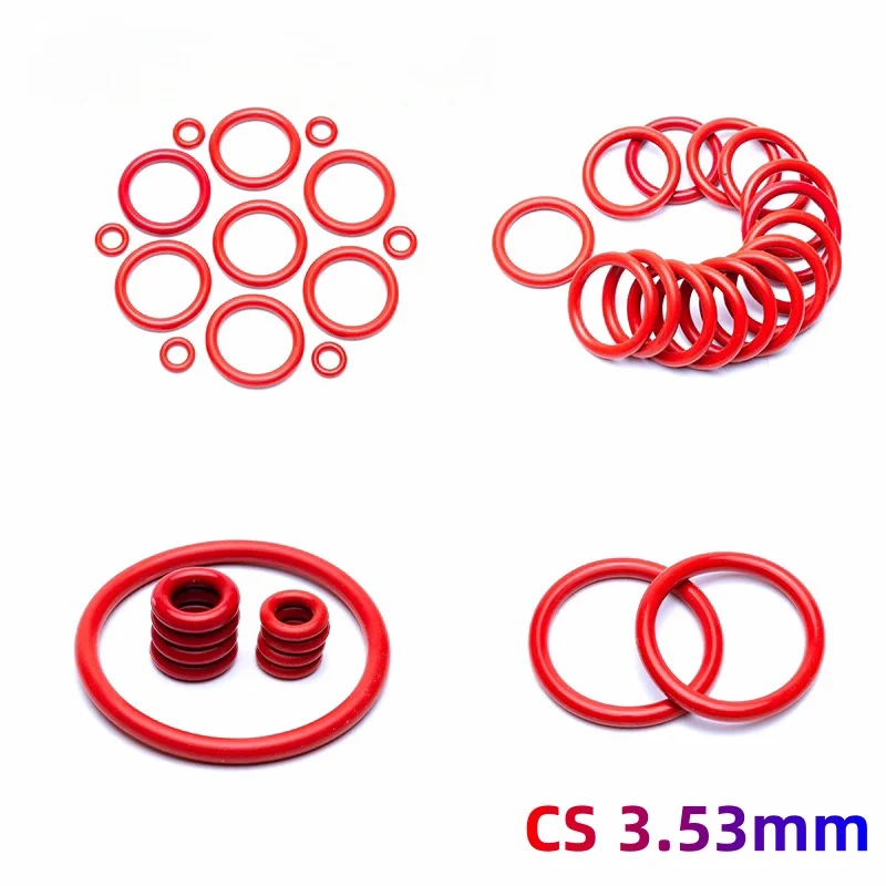 Custom High-Temperature Silicone O-Rings, VMQ Gasket, CS 3.53mm, Heat Resistant Seals for Medical & Industrial Use, Red/White