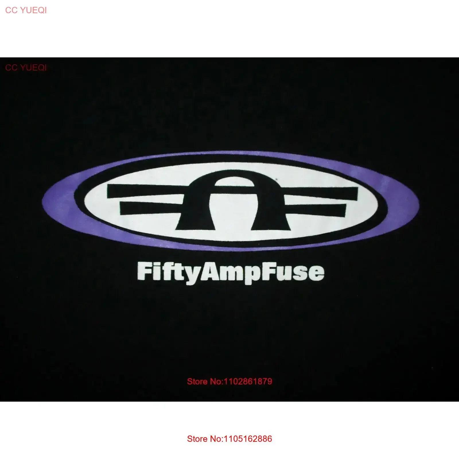 FIFTY AMP FUSE T SHIRT Concert Tour FAF Logo Cover Tribute Band Black MEDIUM vintage Washed Top For Everyday Wear Stretched