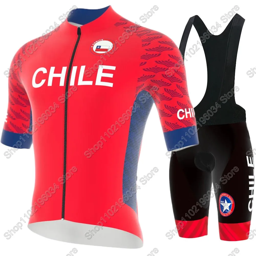2025 Chile Cycling Jersey National Team Set Summer Cycling Clothing Road Bike Shirts Suit Bicycle bib Shorts MTB Maillot