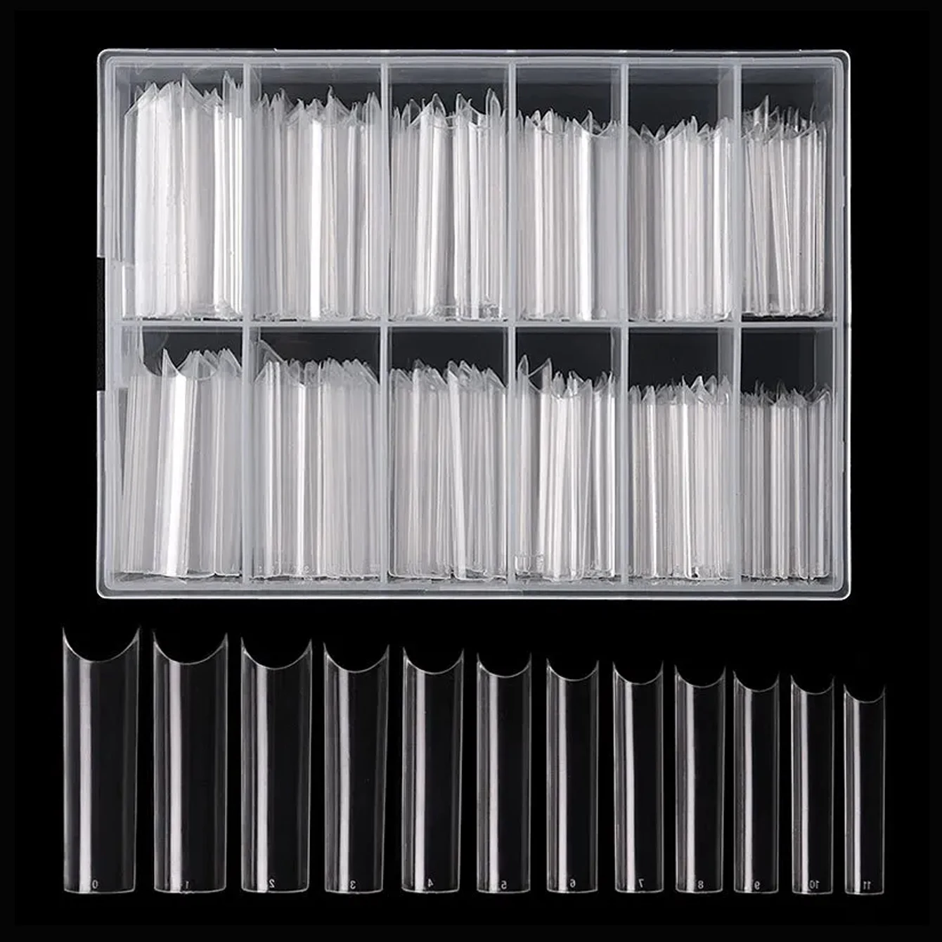 100 unids/caja XXL puntas de uñas Extra rectas ataúd cuadrado largo uñas postizas C curvadas ABS uñas postizas salón de manicura herramientas de arte de uñas