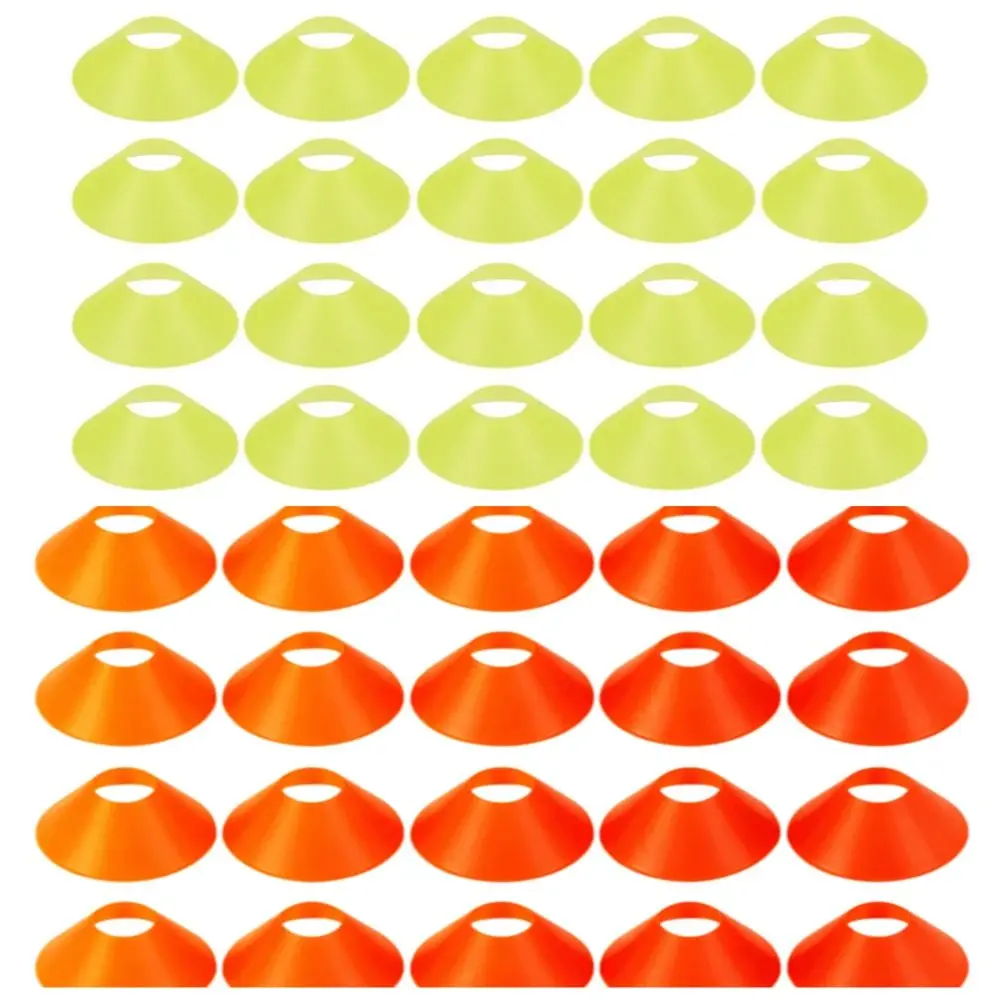 

20PCS Multi Color PE Training Cones Round Cone Shape Top Hole Marker Discs Smooth Edges Bright Colors Soccer Cones Sports Drills