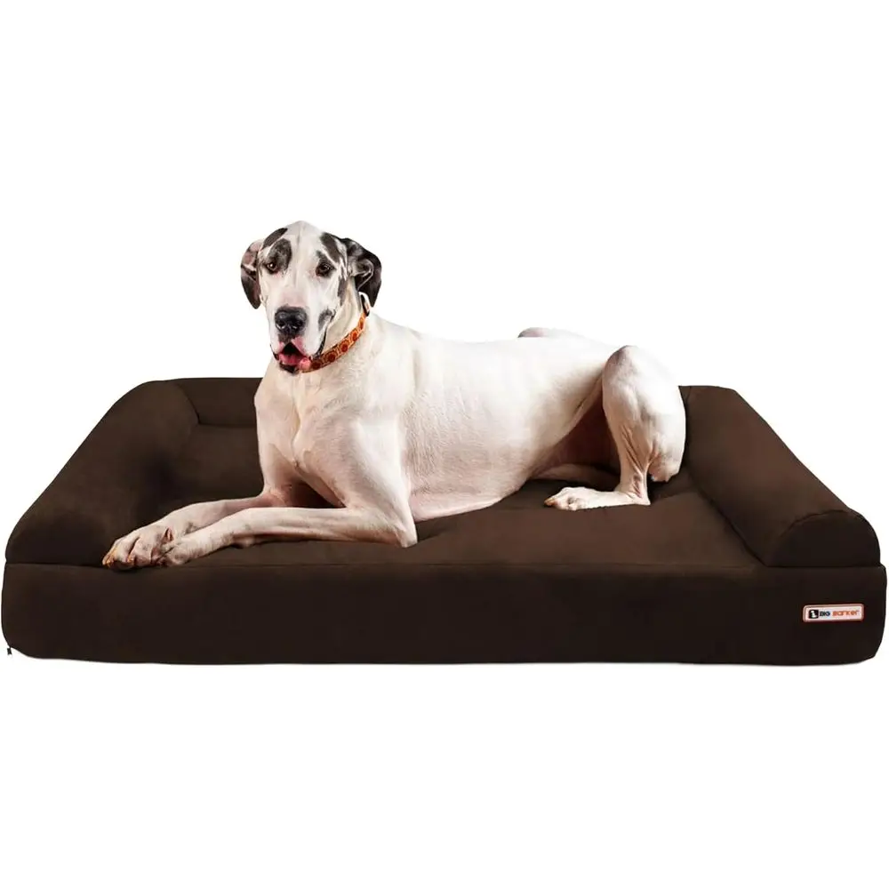 

Barker Beds Giant Orthopedic Dog Soa Bed - 7" Pillow Top with 3-Sided Bolster - 100-300 lbs - Memory oam or Joint Pain & Arthrit