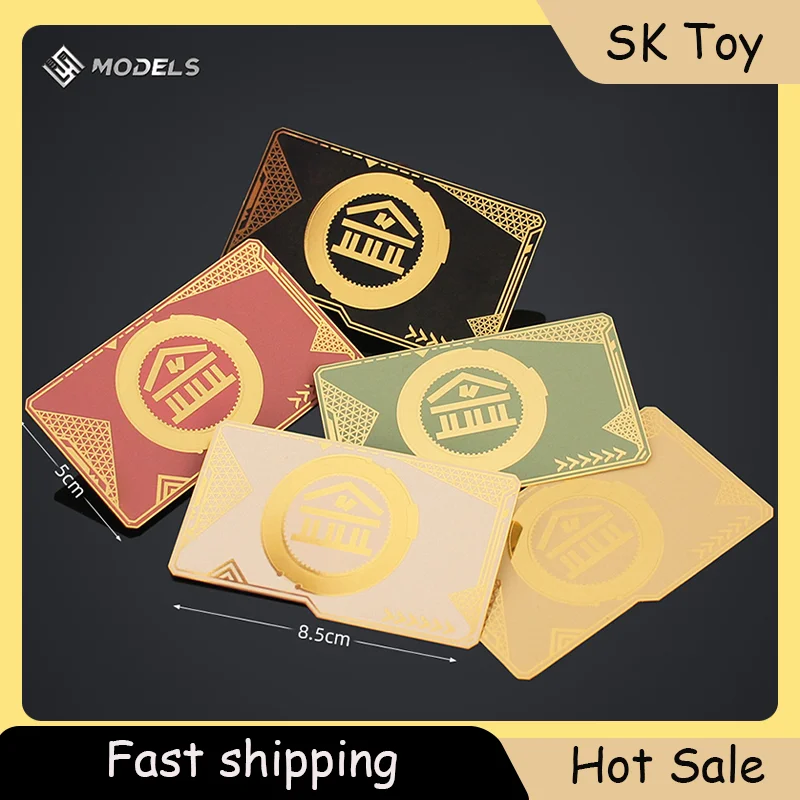 총싸움 게임 주변기기 금속 룸 키 금고 키 플레잉 카드 장난감 소장품 모든 금속 카드 친구를위한 선물