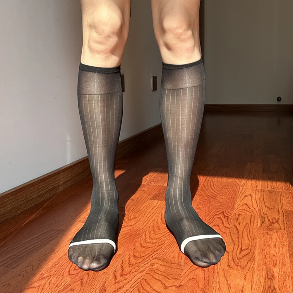 

Прозрачные носки, мужские носки-трубочки для деловых встреч, среднего размера, новый сорт, дышащий материал для мужчин