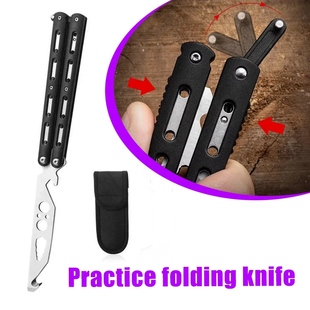 1PCS Schmetterling Praxis Trainer Messer Balisong Ungeschärft Sicher Kamm Klinge Flipping Spielzeug für Anfänger Lernen Tricks Fähigkeiten – Detail 7