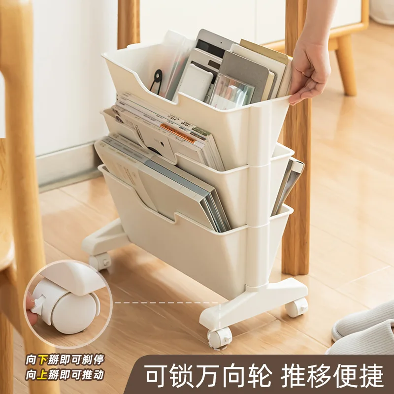 

Magazine shelving Removable bookshelf Dormitory organizing storage floor cart desk organizers gadgets for home