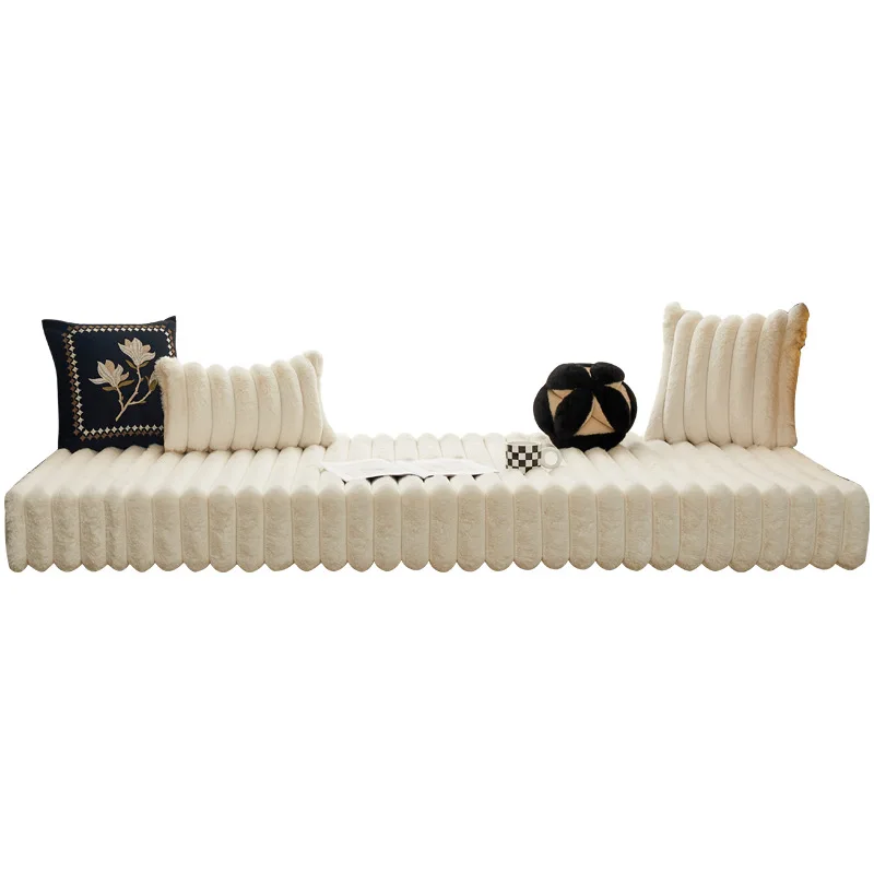 

Rabbit plush thickened bay window cushion autumn and winter balcony sofa seat cushion can be removed and washed in winter