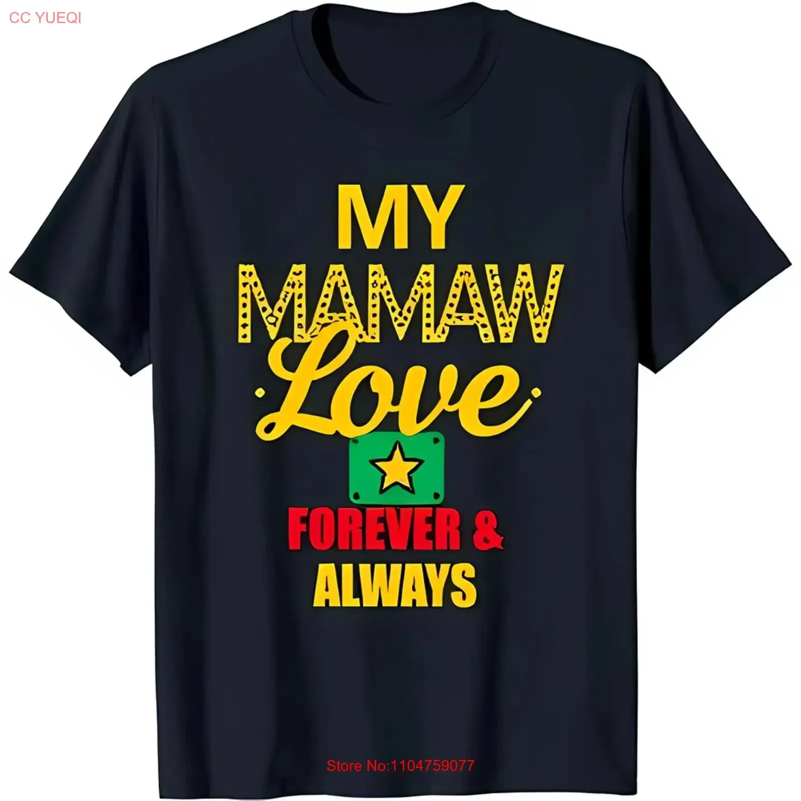 Стильная синяя футболка с надписью «My Mamaw Love Forever», винтажная, мягкая, унисекс, дизайнерская одежда, универсальная, эластичная.