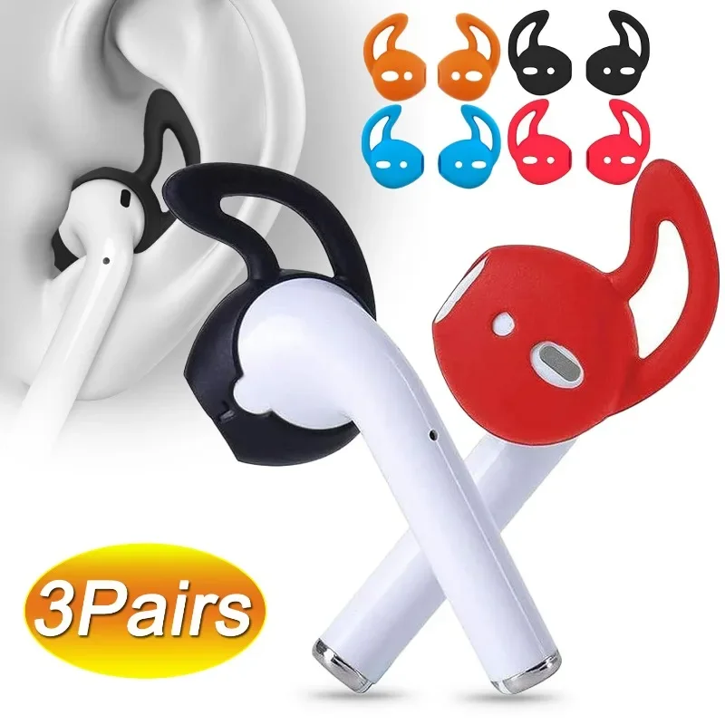 Replacement Silicone Ear Tips for AirPods 1/2 Anti-Slip Earphone Tips Anti-Drop Ear Hooks Protective Cover Headphone Accessories