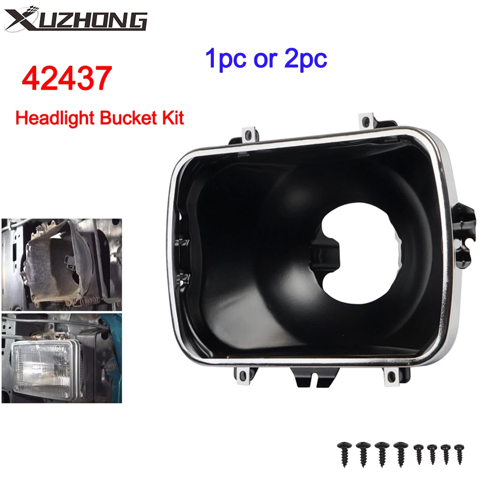 

42437 Headlight Bucket Kit 5X7 Headlight Mounting For Chevy Suburban GMC Yukon Pontiac Cadillac Escalade Buick Oldsmobile Black