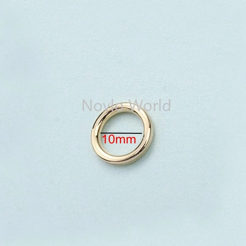 200pcs 4 colors inner 3/8 inch 10mm Light gold o rings,DIY accessory alloy metal round edge welded O Ring