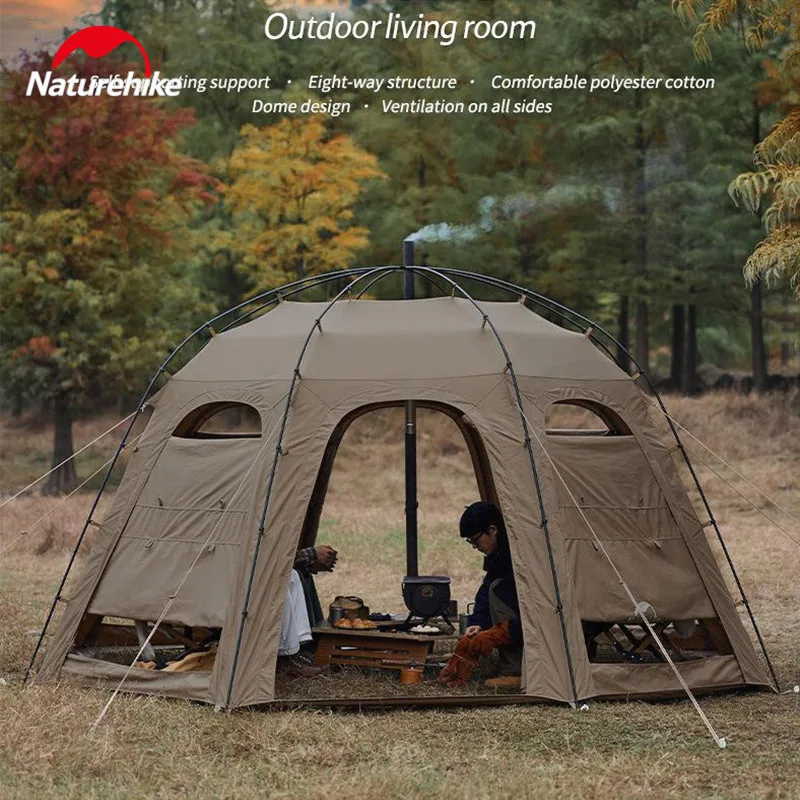 Naturehike Dome Tent Outdoor Camping Portable Tourist Beach Travel Breathable Large Space Quick Open Cabin House Octagonal Tent