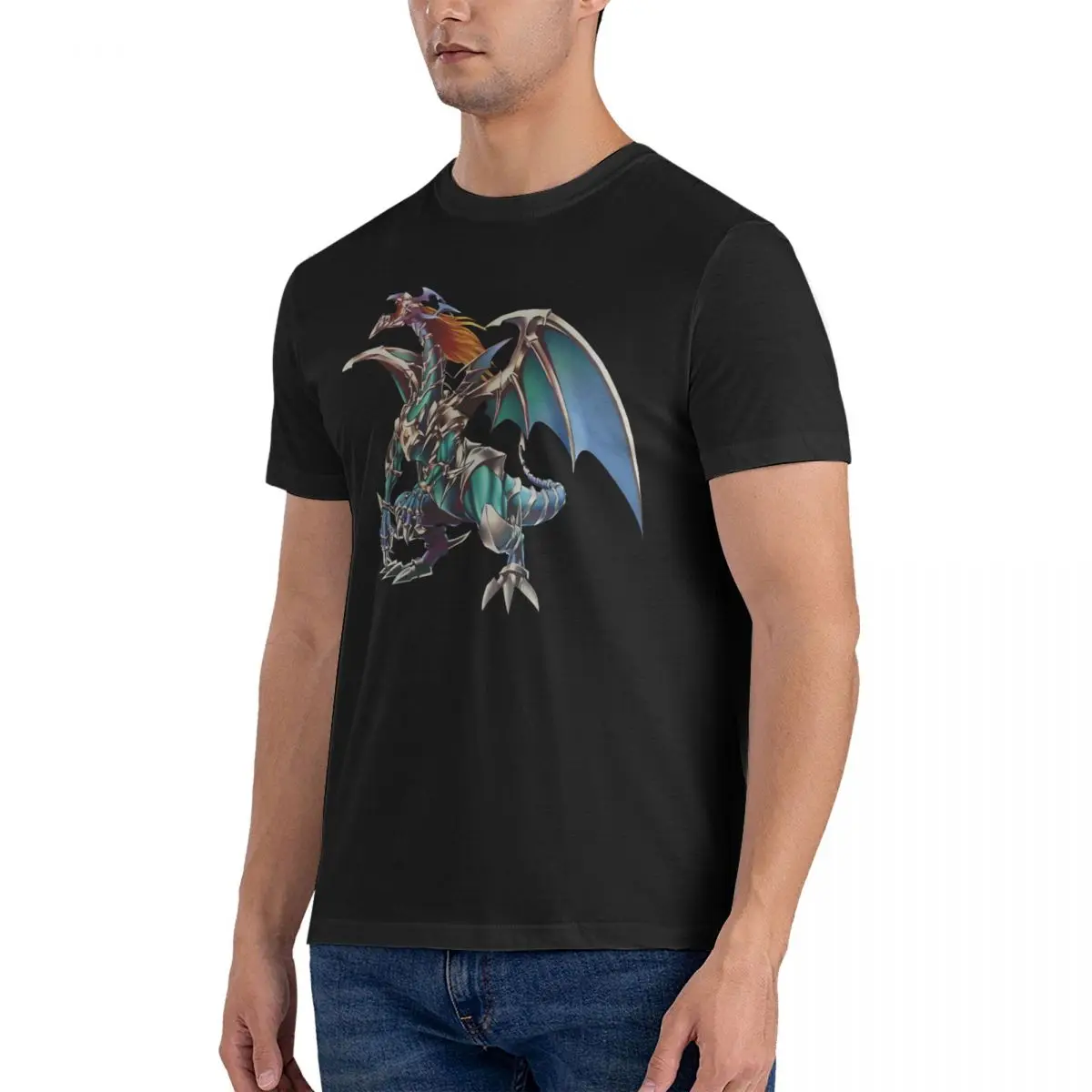 Chaos_Emperor_Dragon T-Shirts for Men Yu Gi Oh Novelty 100% Cotton Tee Shirt Crew Neck Short Sleeve T Shirt Classic Tops