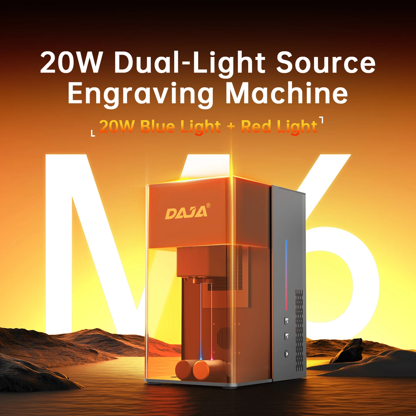 DAJA M6 Laser Engraving Machine, Dual Laser CNC Multifunctional Fiber Optic Engraving Machine, Quiet, Convenient and Easy to Use