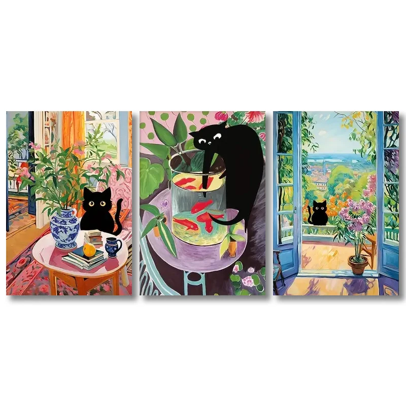 الحديثة هنري ماتيس القط طباعة ملصق الرسم على لوحات القماش الجدارية الفن لغرفة المعيشة كوادروس غرفة نوم مكتب ديكور تتحرك هدية