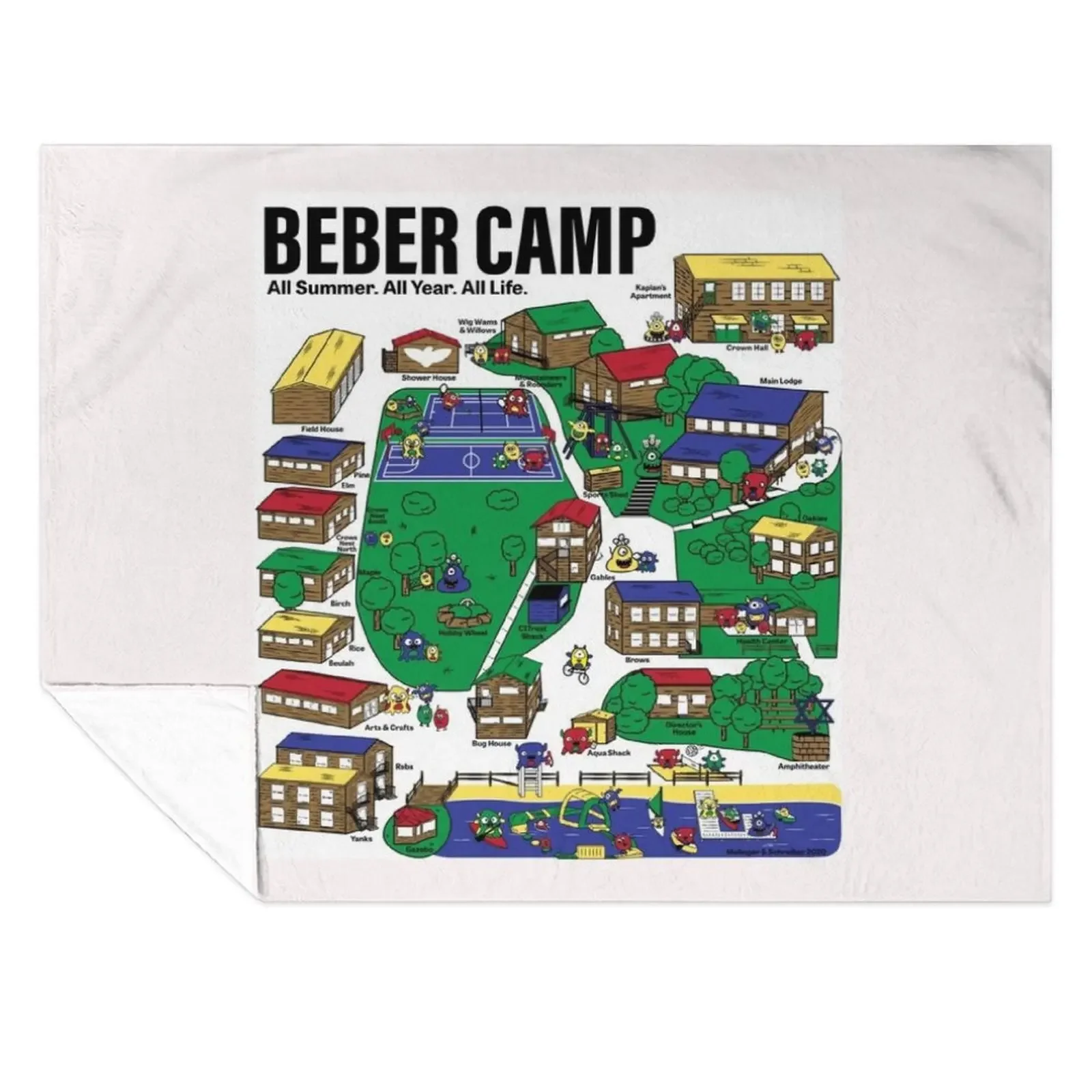 

Beber Camp Map Throw Blanket Summer Kid'S for sofa Sofas Blankets