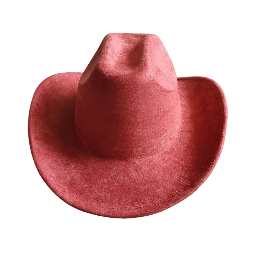Klassiek Suède 7,5 cm Western Cowboy Dames Fedora Hoed Heren Kerk Jazz Hoed Mode Reizen Feesthoed Denim Hoed 2025