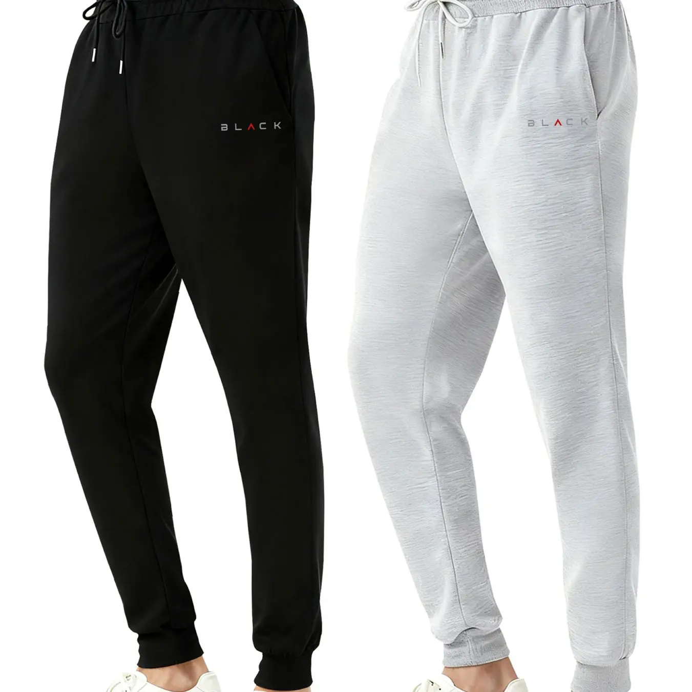 

2 предмета мужской одежды с буквенным принтом и регулируемым поясом на шнурке из эластичной ткани для комфорта круглый год.