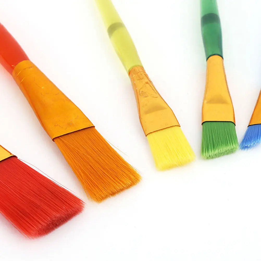 5Pcs Painting Brush Set Premium Synthetic Bristle Brushes for Watercolor Acrylic Oil Gouache Craft and Pottery Art