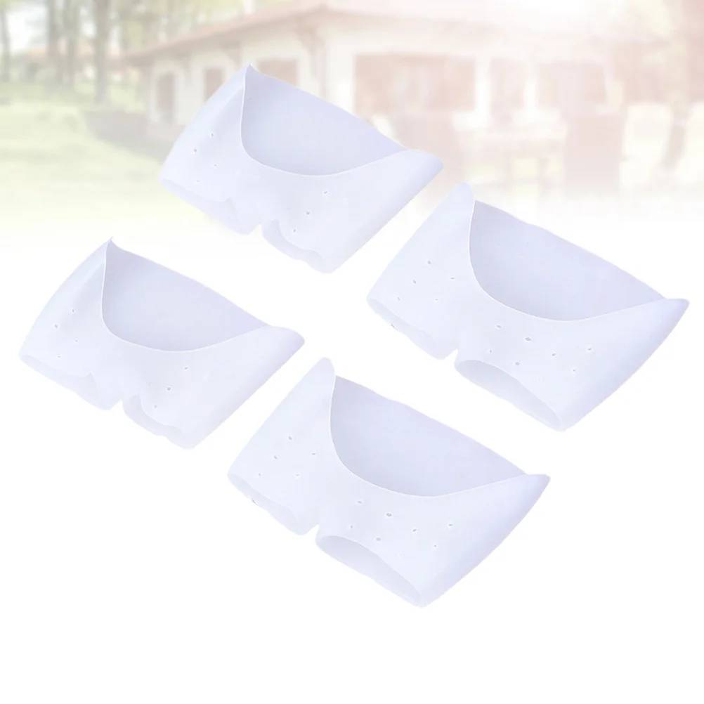 

2pcs Sebs Foot Sleeves Breathable Forefoot Cushion For Metatarsal Support Running Hiking Ballet Toe Cover With Hole White