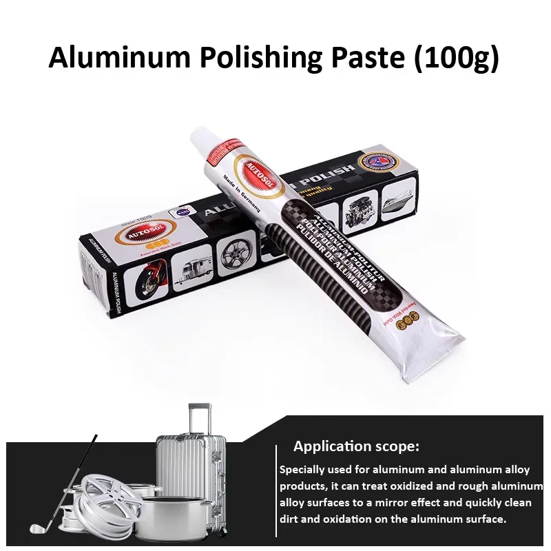 1PCS Germany AUTOSOL 100g  Aluminum polish paste AT-01824 Aluminum alloy Mirror door and window scratch repair  Aluminum-polish