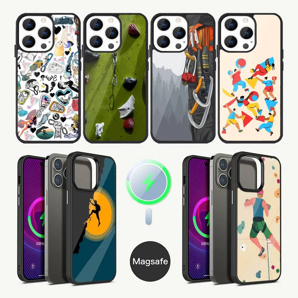 

Rock Climbing Wall Phone Case For iPhone 17,16,15,14,13,12,11,Plus,Pro,Max Mini Magsafe Magnetic Wireless Charging