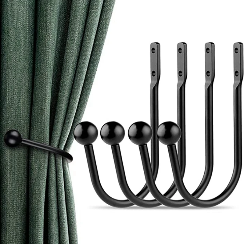 

Curtain Holdback Hooks Wall Mounted Curtain Tieback Hook Decorative Window Curtain Holdbacks Drapes Curtain Holder