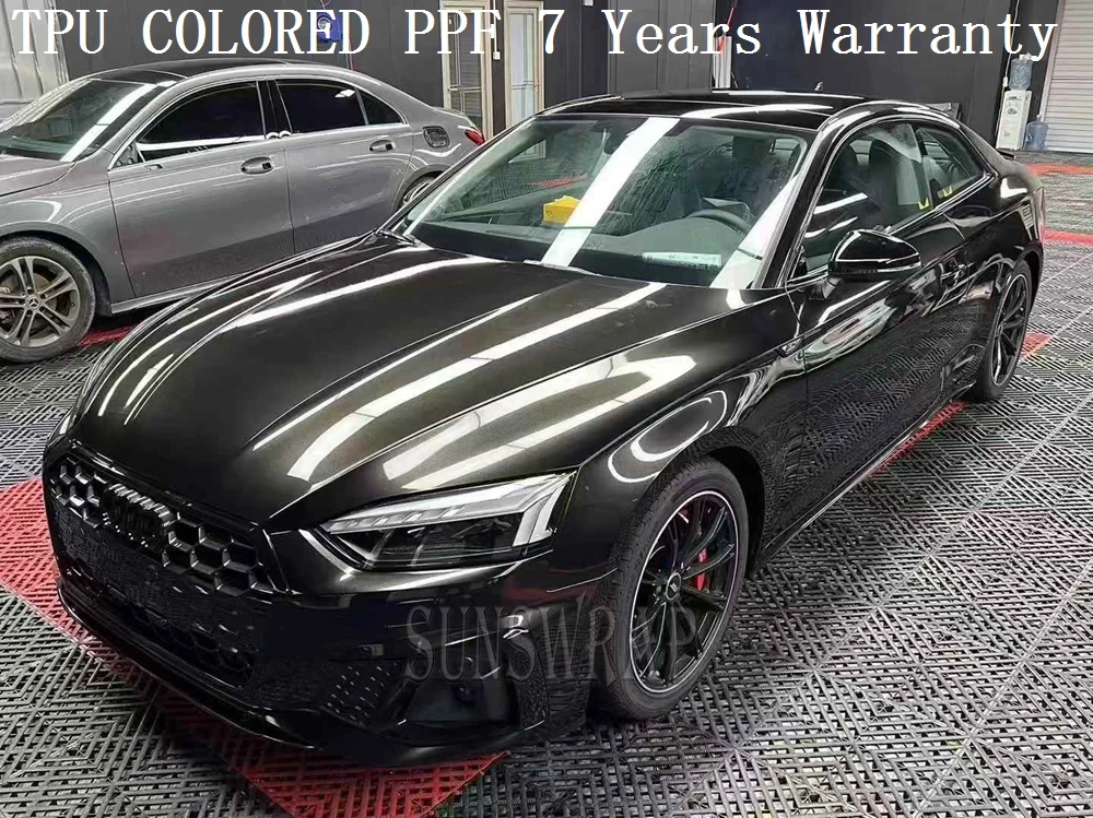 

Hyper-Glossy Metallic Black TPU Color PPF Wrap Covering Film Protective Film for Luxury Cars & Aircraft & Boats 5x52ft/roll
