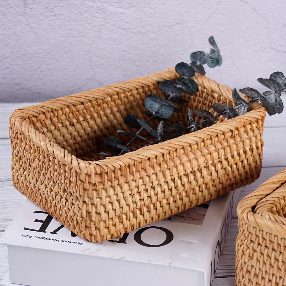 

Hand Woven Rustic Bread Basket Storage Tray Decorative Fruit Snack Serving Basket for Kitchen Home Dining Room Organizer