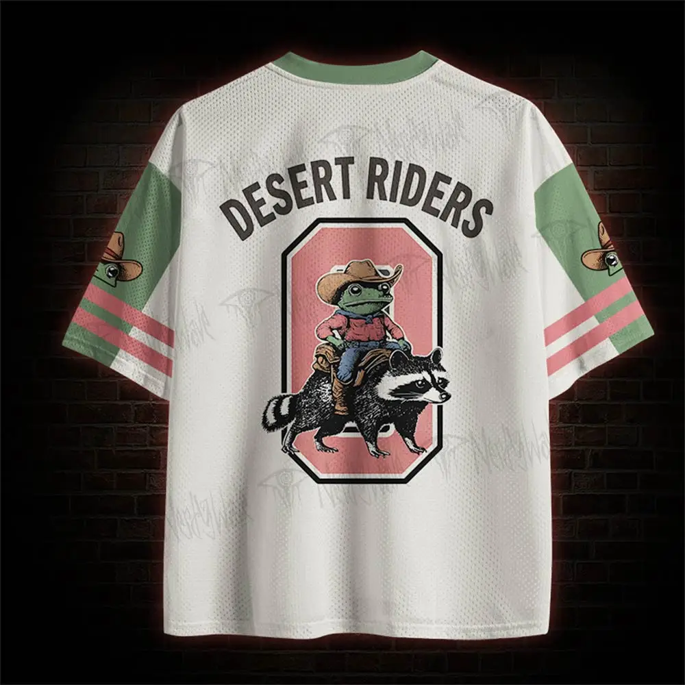 Halloween Retro Gothic Dark Unisex Jersey,Vintage Cowboy Frog Raccoon Cactus Graphic,Adult and Kids Available,For Party Festival