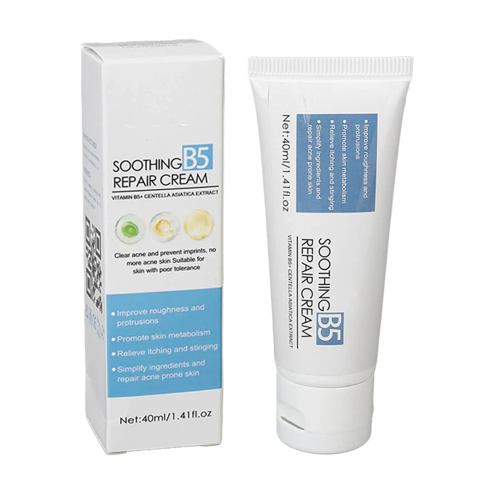 40ml Face Care Repair Cream - Soothing B5 Formula, Brightening, Mild & Safe, Relieves Itching & Strengthens Skin Barrier