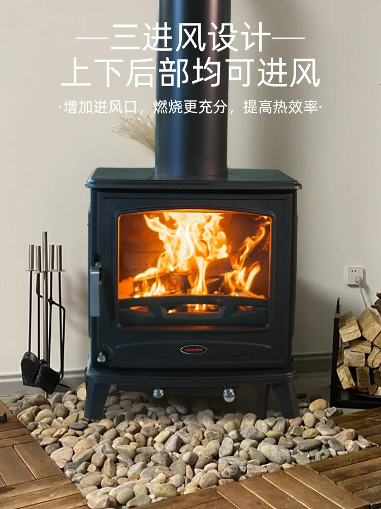 Senmei European style true fire fireplace, burning wood and firewood, heating stove, burning fire, homestay, villa,