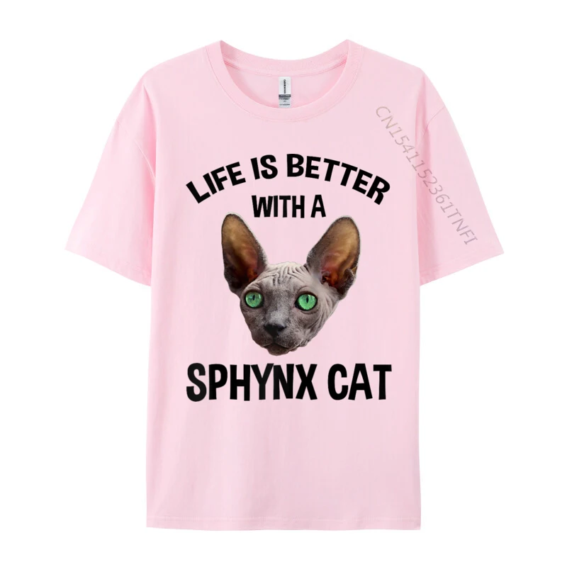 Life Is Better With A Sphynx Cat Raglan Baseball Designer Casual Normal T Shirt Cotton Fabric Male Tops Shirts Normal Tees