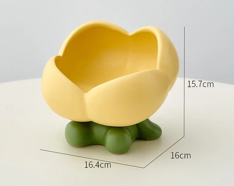 Home Ornament Housewarming Gift Creative Cute Ceramics Tulip Key Storage Foyer Entryway Decor Living Room Desktop