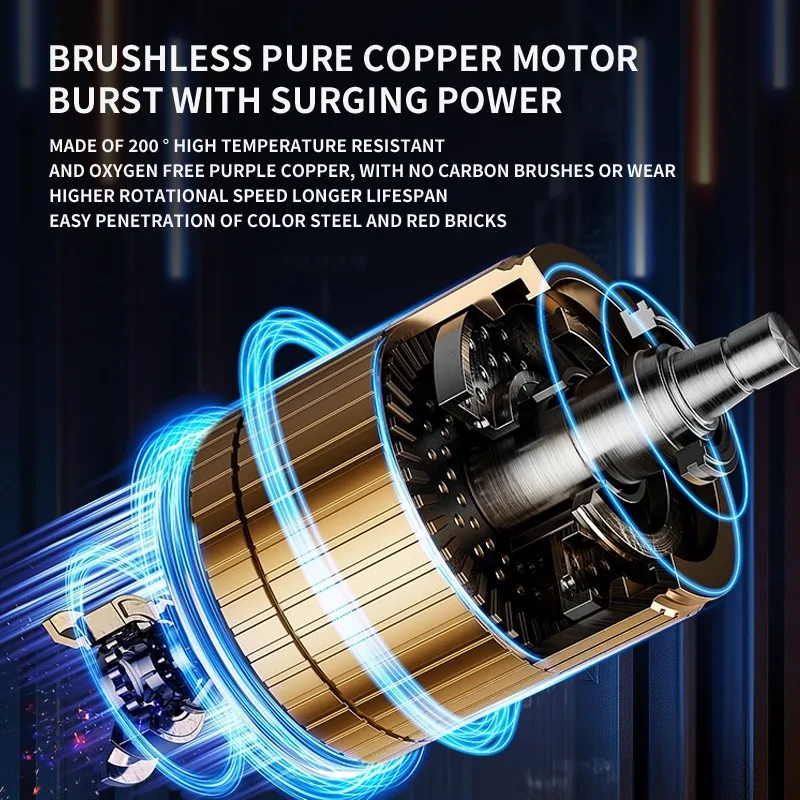 16V ブラシレスコードレスインパクトドライバー 144Nm トルク充電式電気ドリルセット S2 スチールビットツールケース付き DIY 修理