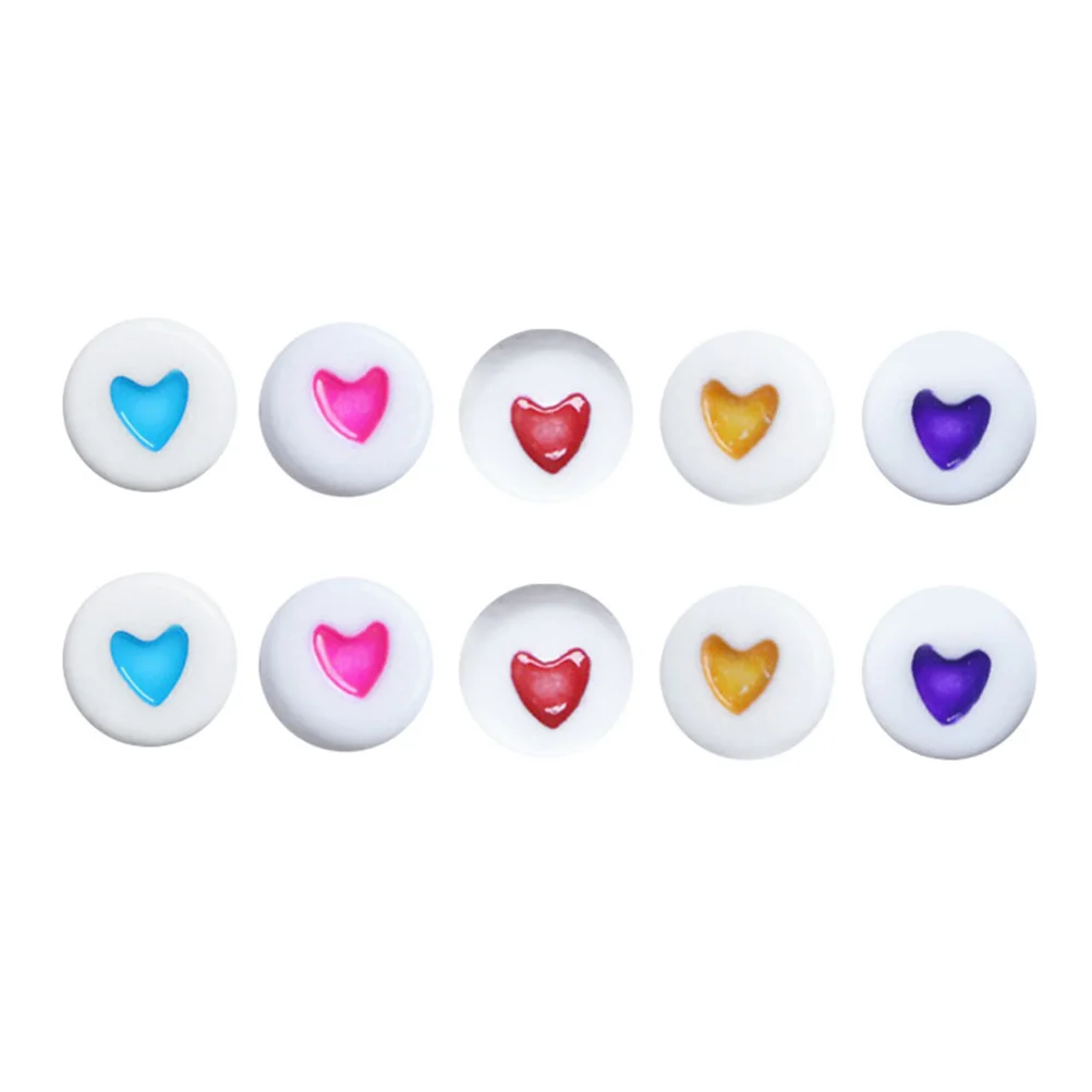 100 szt. Kolorowe Koraliki w Kształcie Serca 4x7mm Koraliki Rzemieślnicze do Wyrobu Biżuterii Akcesoria DIY Dekoracyjne Zestawy do Wyrobu Opasek do Włosów