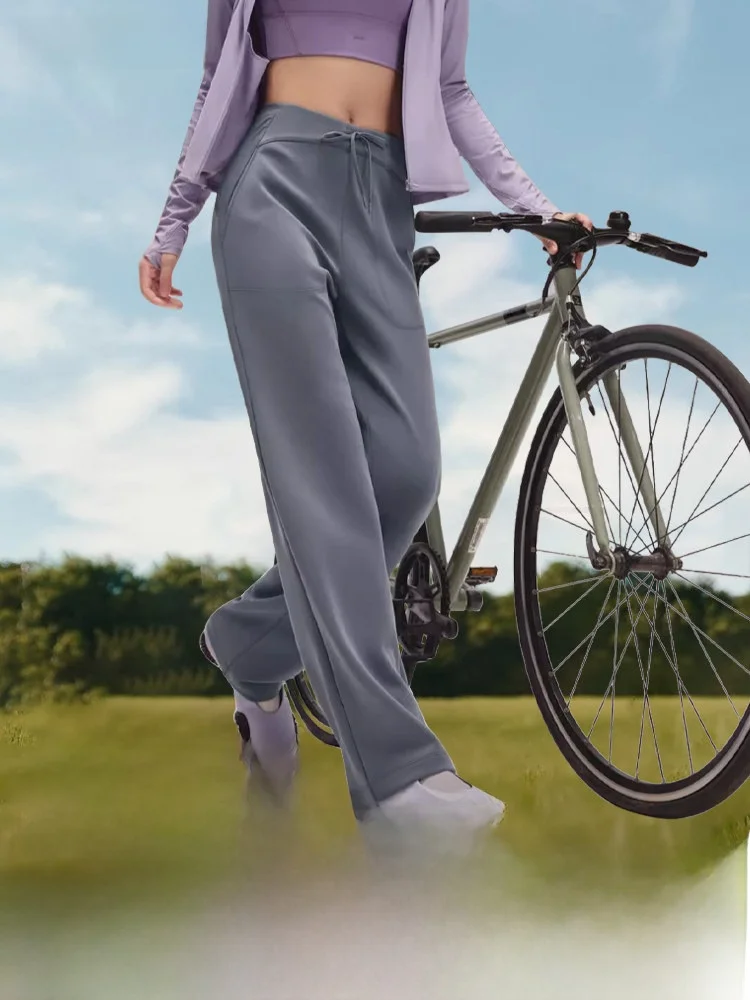 

High Elastici Straight Leg Pants Women's Sports Yoga Sun Protection Loose Wide Leg Casual Pants Commuting Walking