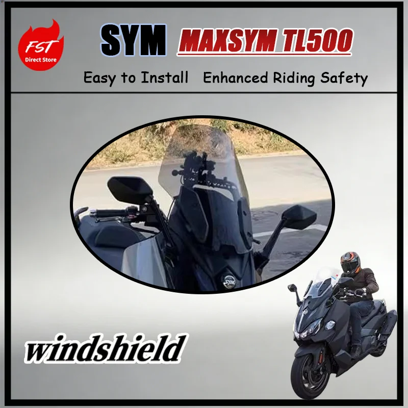 FOR Enlarged Height And Width Wind Deflector Visor for SYM TL500 MAXSYM Motorcycle Stable Vibration Resistant Installation