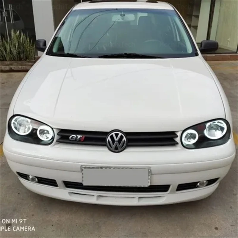 For Volkswagen VW Golf MK4 R32 GTi VR6 CABRIO A4 98-04 White Yellow Dual White Cotton LED Angel Eyes Kit Ring Turn Light