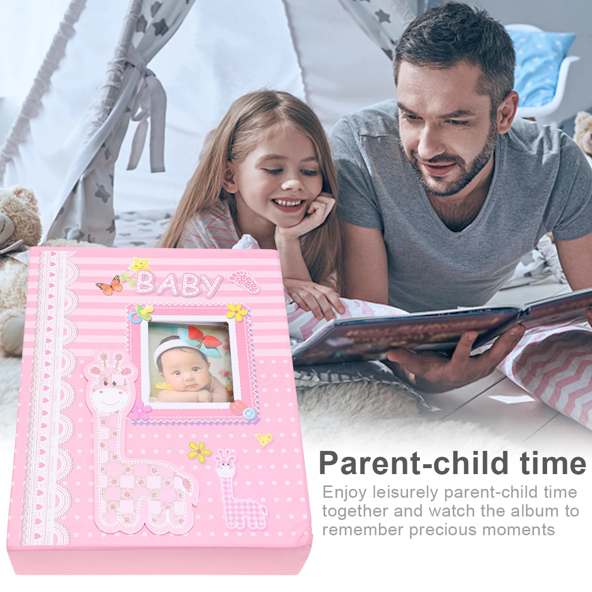 

Children's Growth Photo Album Photo Album For Pictures 6 Inch Pink Baby Pictures Storage DIY Scrapbook for Photos