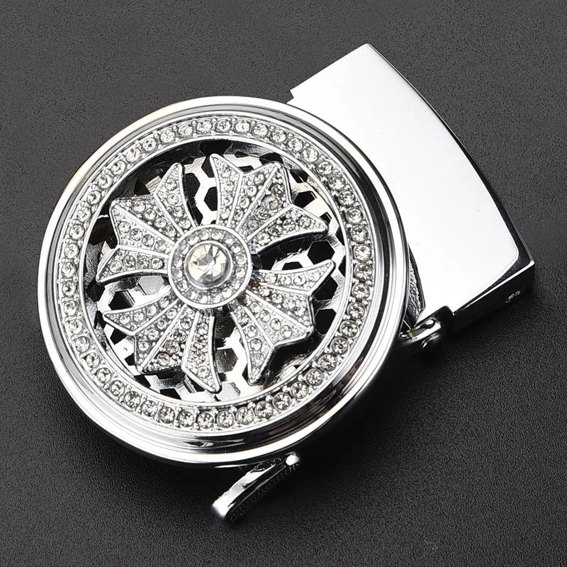 Rotating Belt Buckle for Men - Lucky Turning Alloy Waistband Clasp, Adjustable Belt Buckle Head for Jeans & Pants
