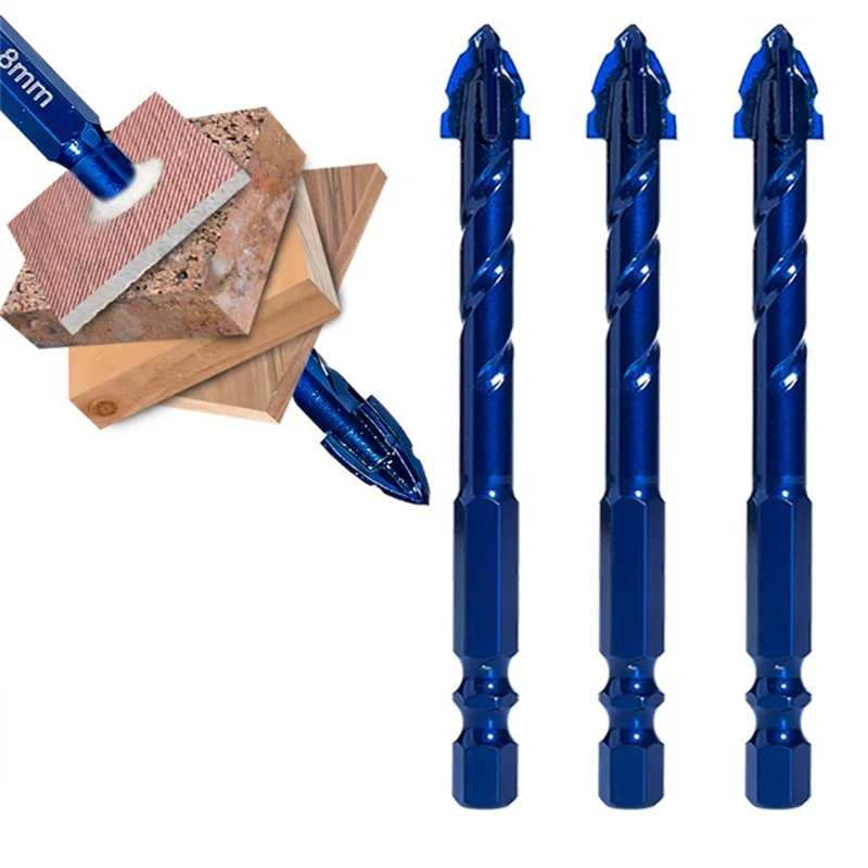 ABBP-8Pcs serrilhado alvenaria broca de concreto brocas para telha vidro metal tijolo madeira brocas para telhas e tijolos