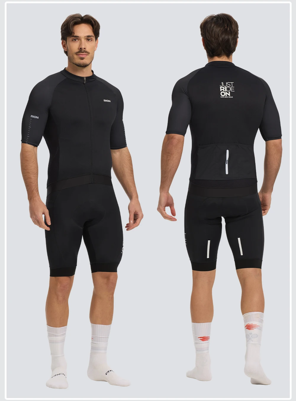 RION Herren Radsporttrikot MTB Mountainbike-Shirts UPF50+ Sonnenschutz Kurzarm Pro Fahrradbekleidung Straßenrenn-Oberteil Sommer – Detail 21