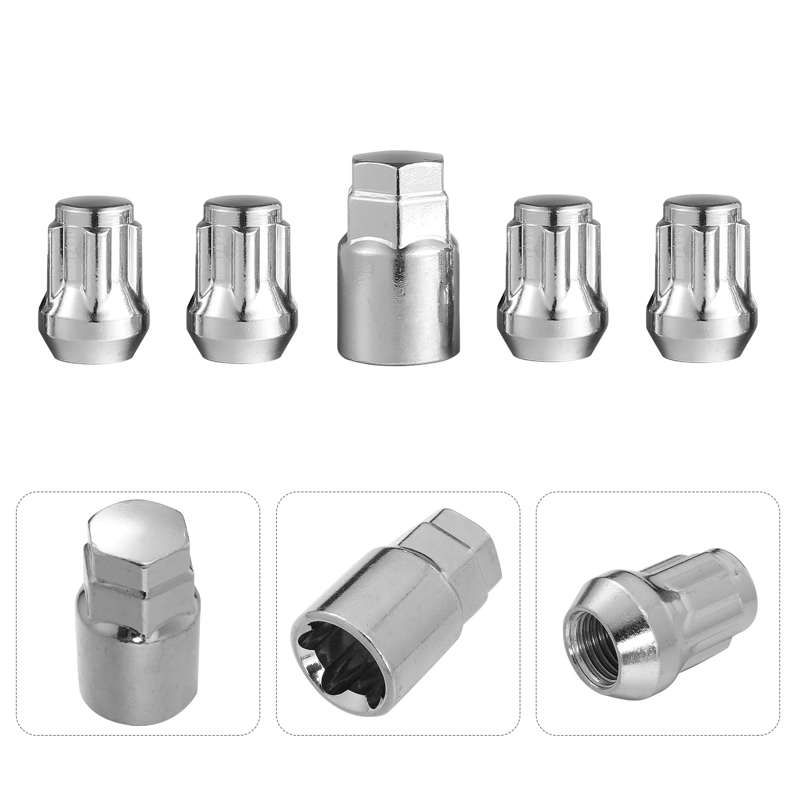 

4pcs Universal Wheel Lock Lug Car Anti Theft Locking Nuts Corrosion Resistant Sturdy Alloy Steel Replacement For Rusty Nuts Auto