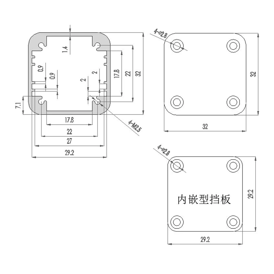 Aluminum Enclosure 32*32*80/100mm Integrated Case PCB Waterproof Box Instrument Electronic Project Protective Box Silver Black