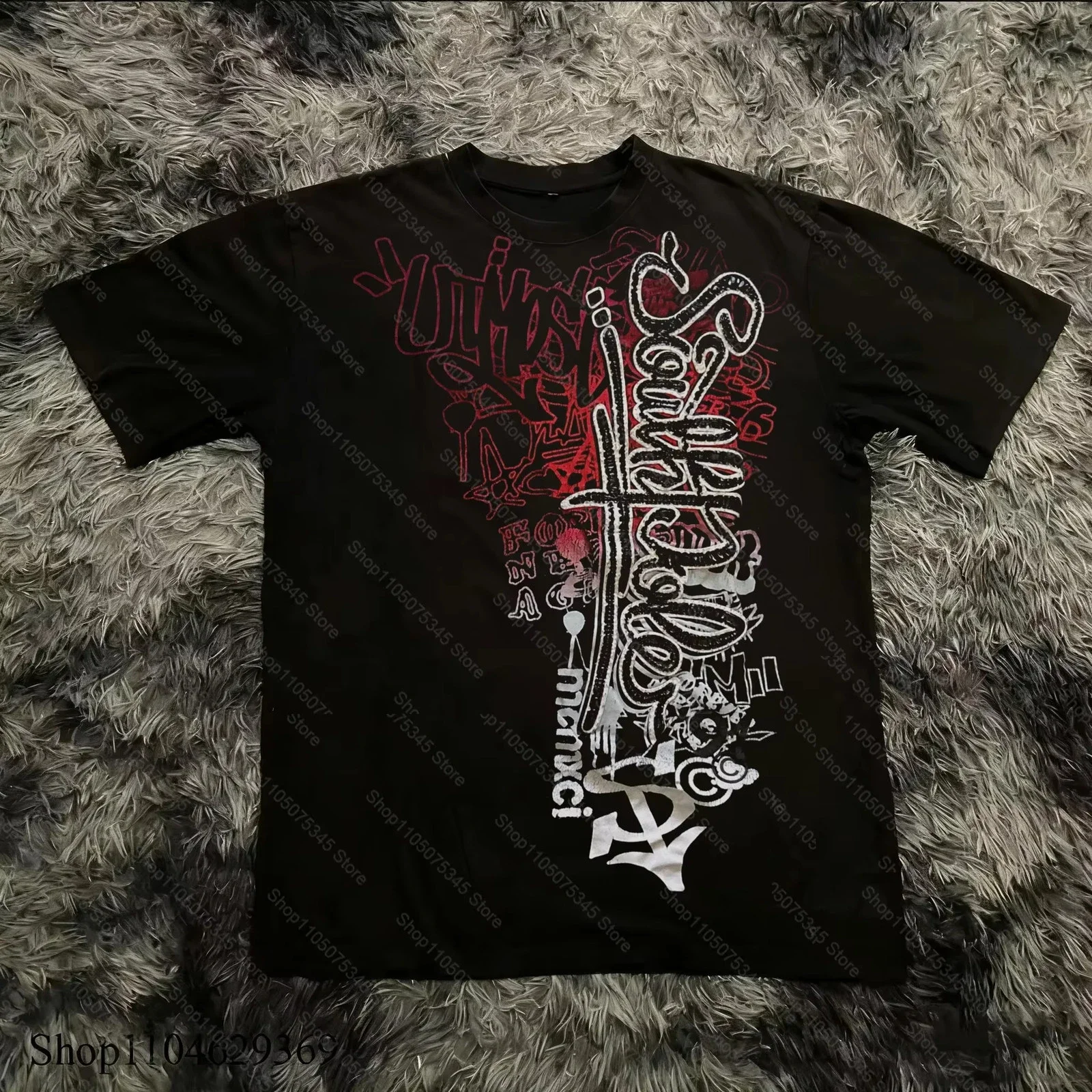 Classic Y2K Gothic Style T-shirt Print Oversized T Shirt High