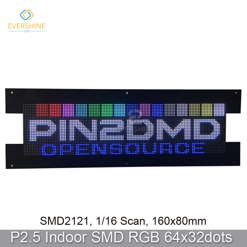 P2.5 pin2dmd LED-Modul 64*32 Punkte Innen-RGB-Vollfarb-LED-Panel Verwendung für die Montage 2,5*32 Flipper Vpin Displays Bildschirm