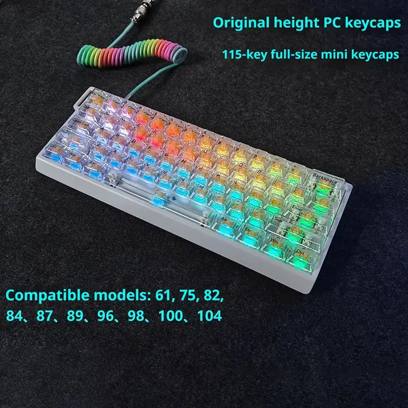 

115-клавишные настраиваемые полупрозрачные колпачки для клавиш, противотуманная конструкция для перекрестной оси, аксессуары для компьютерной клавиатуры, высокое эстетичное значение